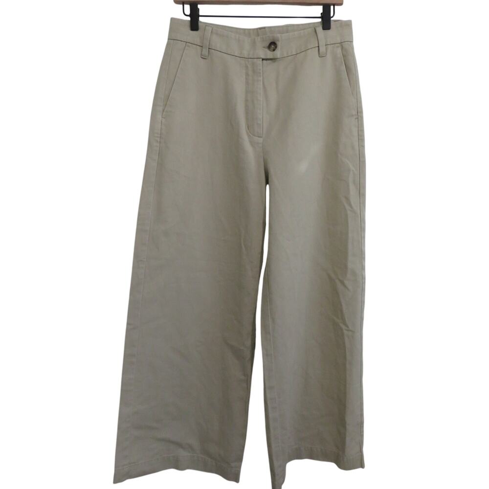 Old Navy Women Sz 8 Beige High Waist Wide Leg Pants High Rise Relaxed Minimalist